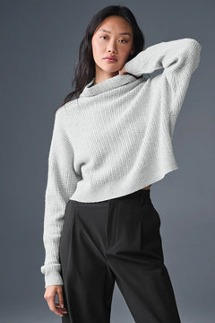 ALO YOGA Cashmere Plush Waffle Turtleneck Pullover | 羊絨絨毛格紋高領套頭上衣 (多色) - LondonKelly 英國名牌代購