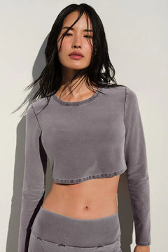 ALO YOGA Washed Crop Finesse Long Sleeve | 水洗短版長袖上衣 (多色) - LondonKelly 英國名牌代購