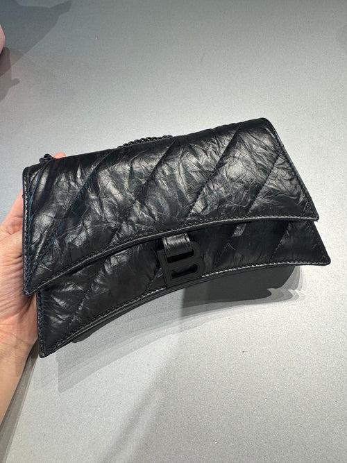 BALENCIAGA Crush Wallet on Chain Quilted Crushed Calfskin(2 Colors) - LONDONKELLY 英國名牌代購