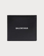 BALENCIAGA MEN'S Cash Square Folded Wallet Calfskin Black | 巴黎世家 男仕銀包 (黑色) - LONDONKELLY 英國名牌代購