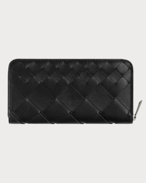 BOTTEGA VENETA Men's Intrecciato Leather Zip Around Wallet | 葆蝶家 男仕長銀包 (黑色) - LONDONKELLY 英國名牌代購
