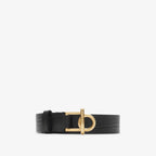 BURBERRY Leather Rocking Horse Belt Croc - Effect Black | 博柏利 鱷魚紋皮皮帶 (黑色) - LondonKelly 英國名牌代購