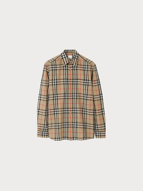 BURBERRY (M) Classic Fit Check Cotton Shirt(Beige) - LONDONKELLY 英國名牌代購