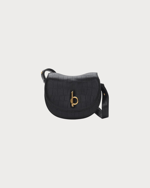 BURBERRY Small Rocking Horse Bag Croc - Effect Black | 博柏利 鱷魚壓紋手袋 (細碼/黑色) - LONDONKELLY 英國名牌代購
