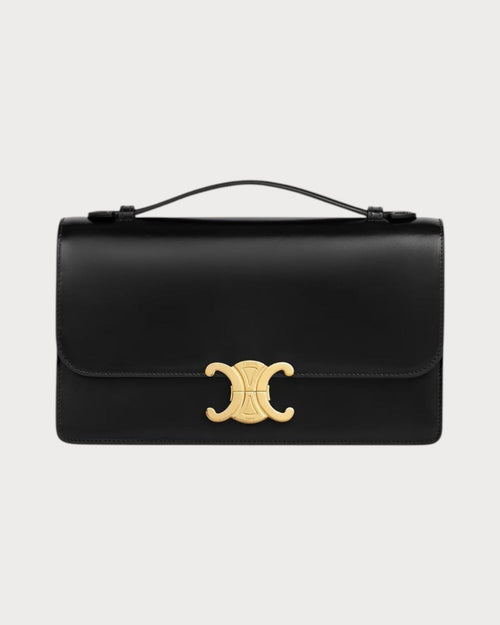 CELINE Medium Triomphe Folio in Shiny Calfskin | 賽琳 手袋 (中碼/黑色) - LONDONKELLY 英國名牌代購