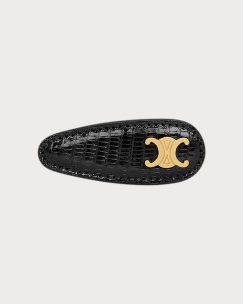 CELINE Snap Hair Clip in Lizard | 賽琳 髮夾 (黑色) - LONDONKELLY 英國名牌代購