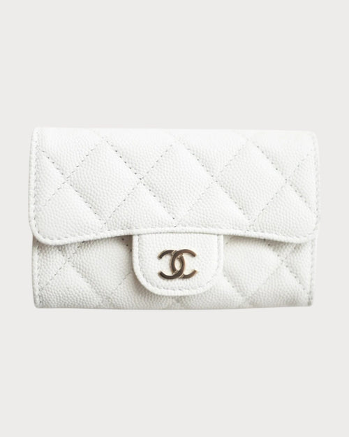 CHANEL AP0214 Classic Flap Card Holder Grained Calfskin(White) - LONDONKELLY 英國名牌代購