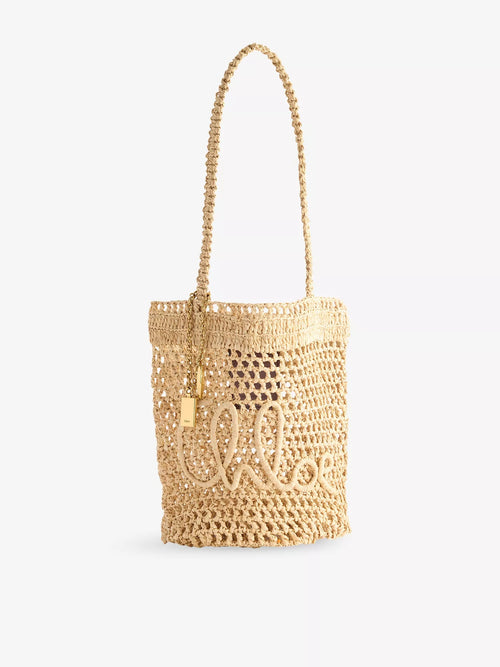 CHLOE Summer Banana Small Raffia Tote Bag Hot Sand | 蔻依 草編袋 (啡色) - LondonKelly 英國名牌代購