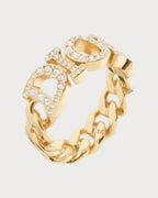 CHRISTIAN DIOR Dio(r)evolution Ring Gold - Finish Metal and White Crystals | 迪奧 戒指 (金色) - LONDONKELLY 英國名牌代購