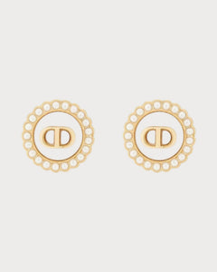 CHRISTIAN DIOR Petit CD Baroque Stud Earrings Gold - Finish Metal | 迪奧 耳環 (多色) - LONDONKELLY 英國名牌代購