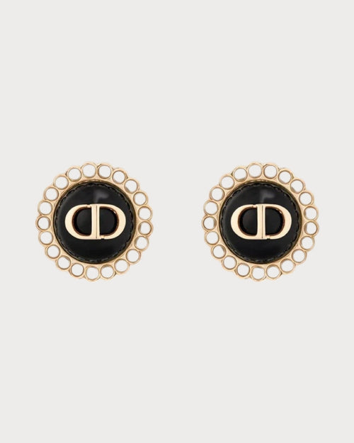CHRISTIAN DIOR Petit CD Baroque Stud Earrings Gold - Finish Metal | 迪奧 耳環 (多色) - LONDONKELLY 英國名牌代購