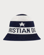 [2023 新款] CHRISTIAN DIOR D-Tulipe Mesh Cloche | 迪奧 網眼布鐘形帽 (藍白色)