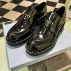 PRADA 1D246M Chocolate Brushed Leather Loafers | 普拉達 樂福鞋 (黑色) - LONDONKELLY 英國名牌代購