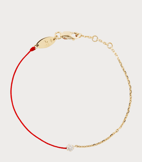 REDLINE Absolu Yellow Gold and Diamond Thread Bracelet(Red) - LONDONKELLY 英國名牌代購