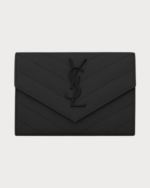 YSL SAINT LAURENT Small Envelope Wallet | 聖羅蘭 銀包 (全黑) - LondonKelly 英國名牌代購